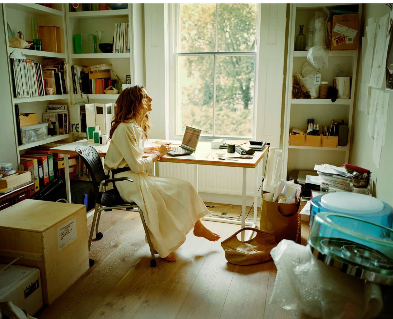 Two writers working in a shared room