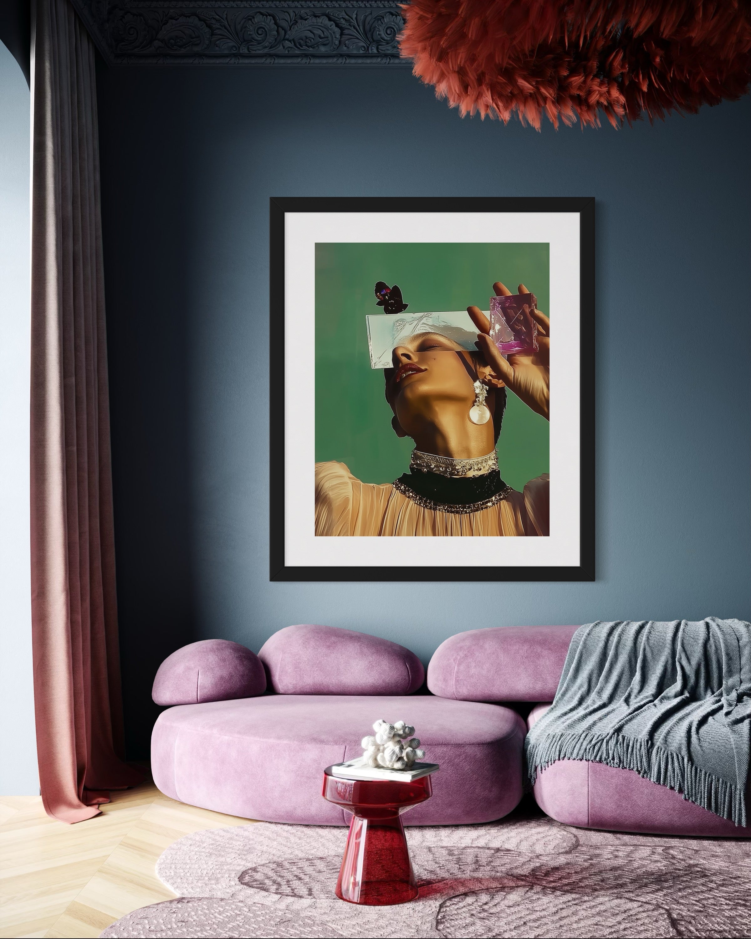 Promises print hung in a contemporary interior