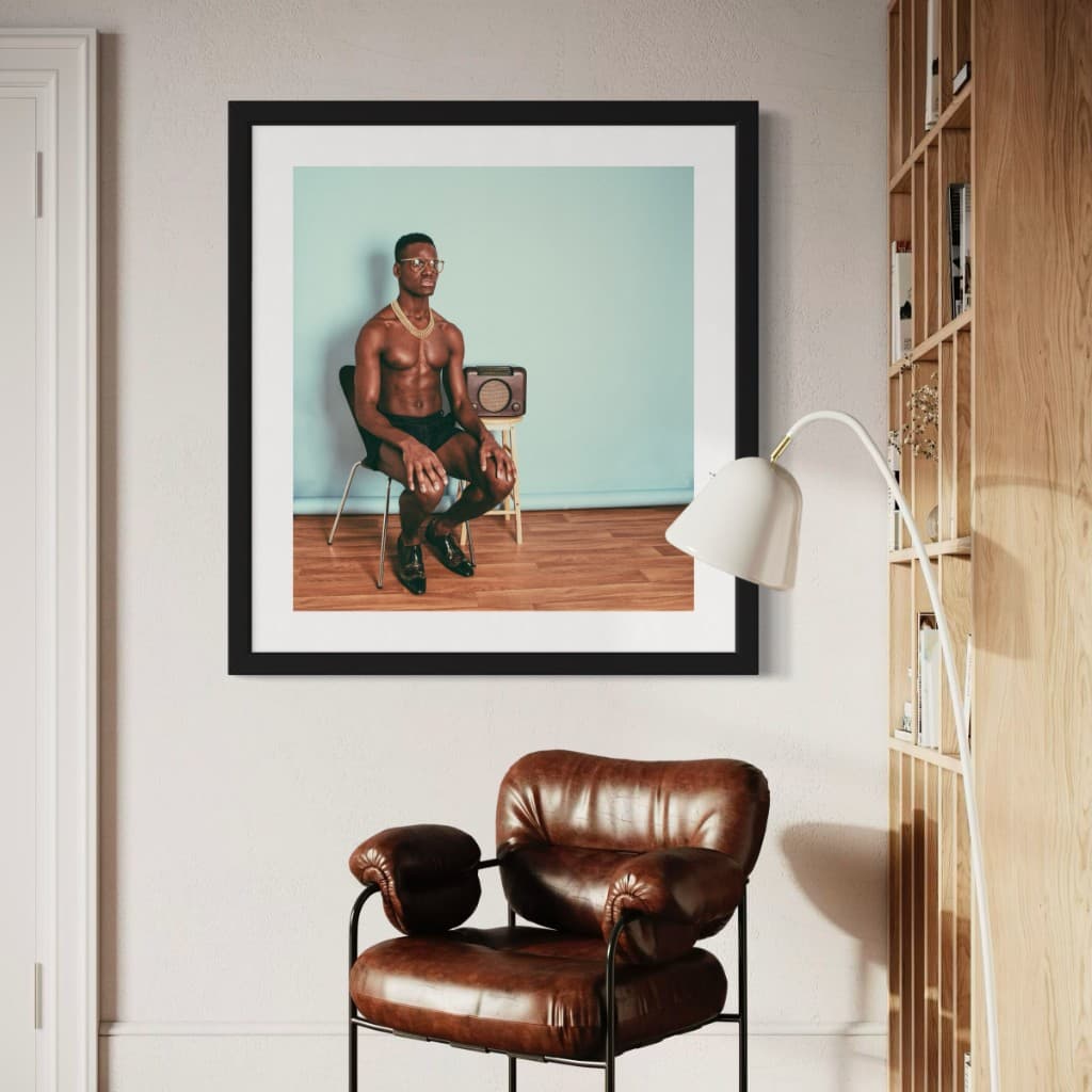 Framed fine art print by Buki Koshoni displayed in a modern interior